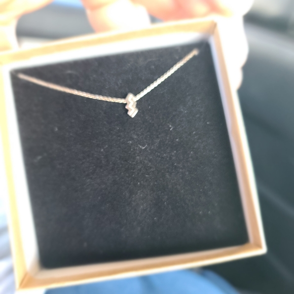 Per label,  Necklace 925 Sterling silver plated 16 - Picture 2 of 3